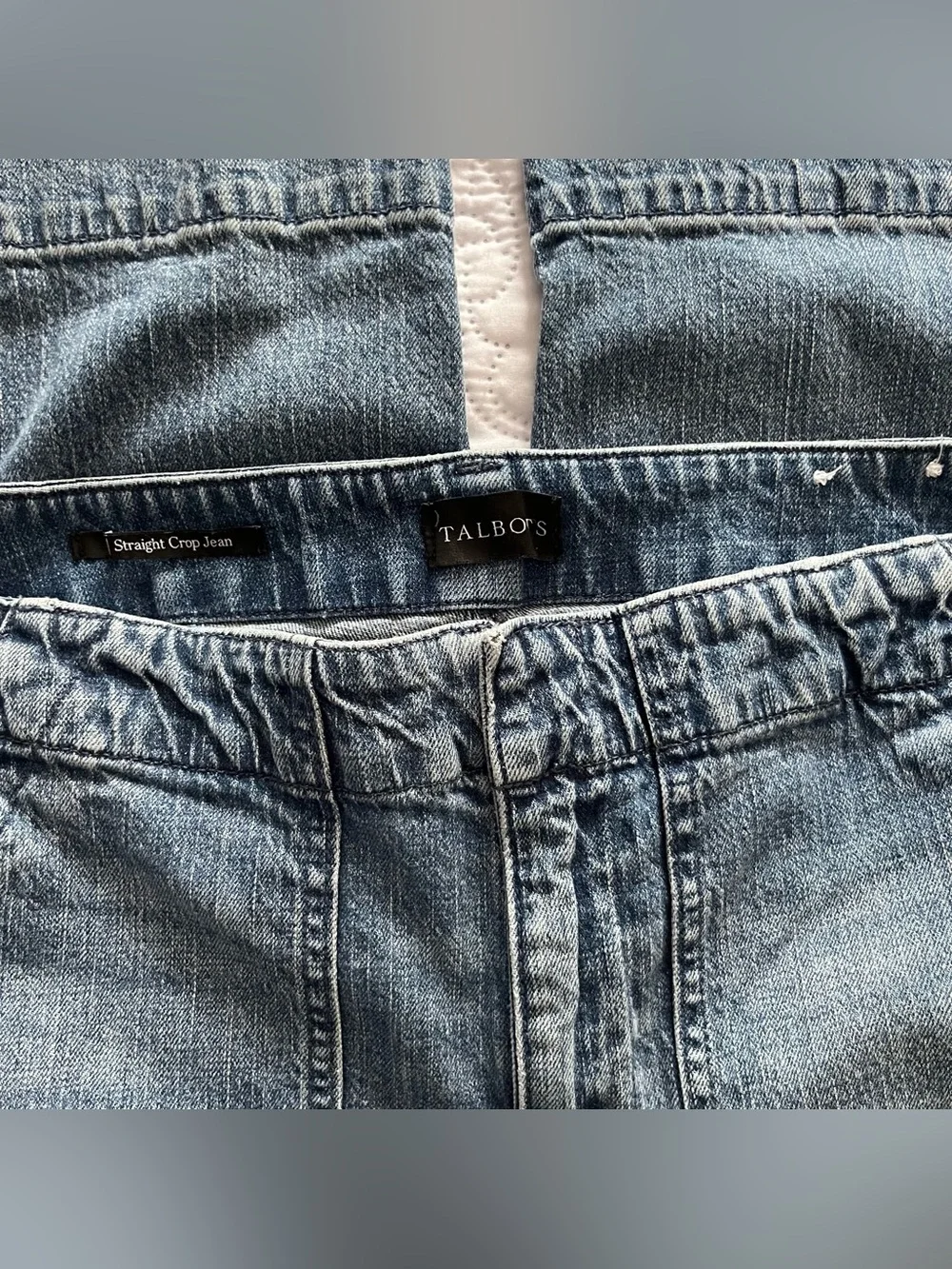 Talbot’s Linen Blend Straight Crop Utility Style Jeans Sz 6